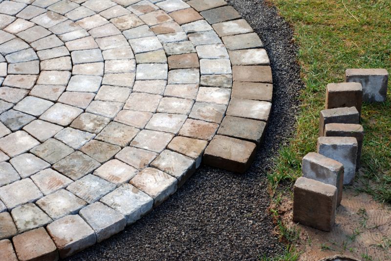 Paver layout with intricate pattern
